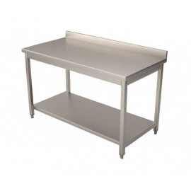 Tavolo inox con ripiano e alzatina P 600 e L 2000