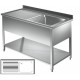 Lavatoio con pannellatura - gocciolatoio sx Prof 700 L 110 - 1 vasca