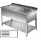 Lavatoio con pannellatura - gocciolatoio sx Prof 700 L 140 - 1 vasca