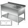 Lavatoio con pannellatura goc. dx - Prof 600 L 150 - 2 vasche