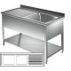 Lavatoio con pannellatura goc. dx - Prof 700 L 150 - 2 vasche