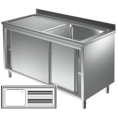 Lavatoio armadiato goc. dx - Prof 700 L 130 - 1 vasca