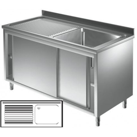 Lavatoio armadiato goc. sx - Prof 700 L 130 - 1 vasca
