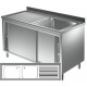 Lavatoio armadiato goc. dx - Prof 600 L 180 - 2 vasche