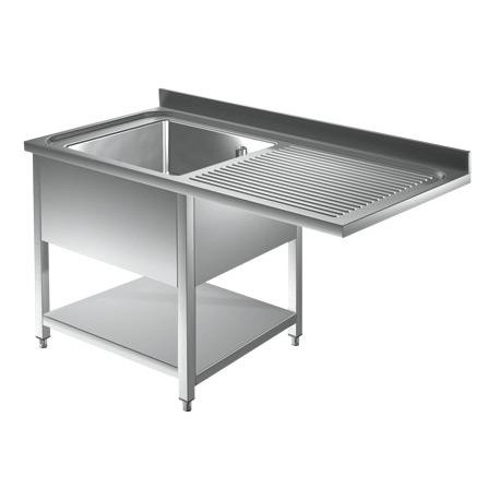 Lavatoio pannellato con vano lavastoviglie 1 goc. dx - Prof 600 L 120 - 1 vasca