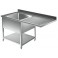 Lavatoio pannellato con vano lavastoviglie 1 goc. dx - Prof 700 L 130 - 1 vasca