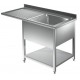 Lavatoio pannellato con vano lavastoviglie 1 goc. sx - Prof 600 L 120 - 1 vasca