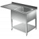 Lavatoio pannellato con vano lavastoviglie 1 goc. sx - Prof 600 L 120 - 1 vasca