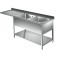 Lavatoio pannellato con vano lavastoviglie 1 goc. sx - Prof 600 L 180 - 2 vasche
