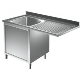 Lavatoio armadiato con vano lavastoviglie 1 goc. dx - Prof 700 L 140 - 1 vasca