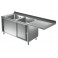 Lavatoio armadiato con vano lavastoviglie 1 goc. dx - Prof 600 L 180 - 2 vasche