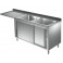 Lavatoio armadiato con vano lavastoviglie 1 goc. sx - Prof 700 L 180 - 2 vasche