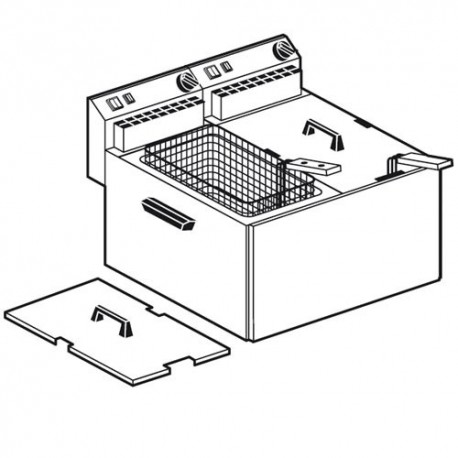 FRIGGITRICE ELETTRICA MONOFASE LT. 7+7 - 1 Vasca 6 Kw